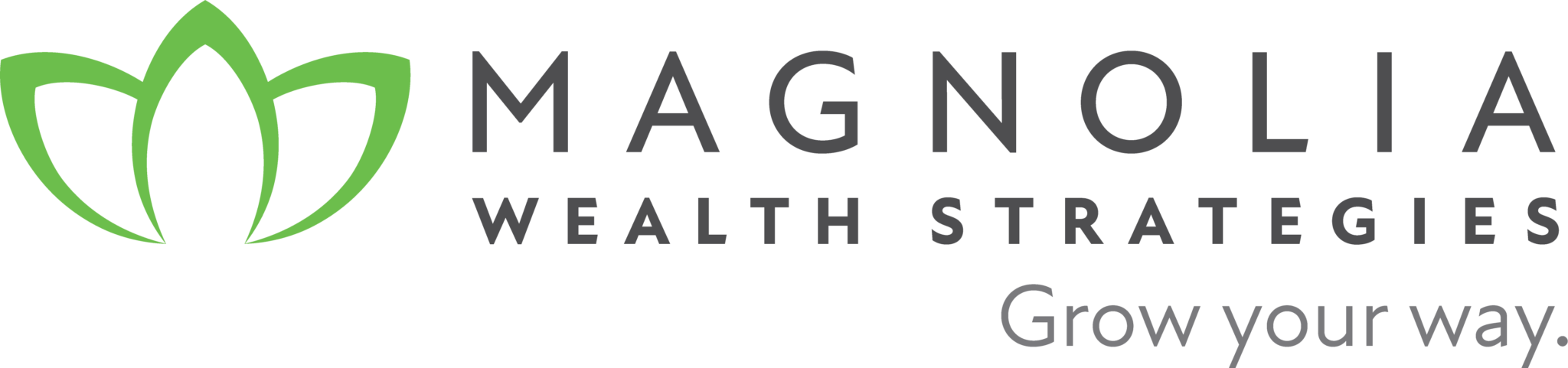 Magnolia Wealth Strategies logo with green petals